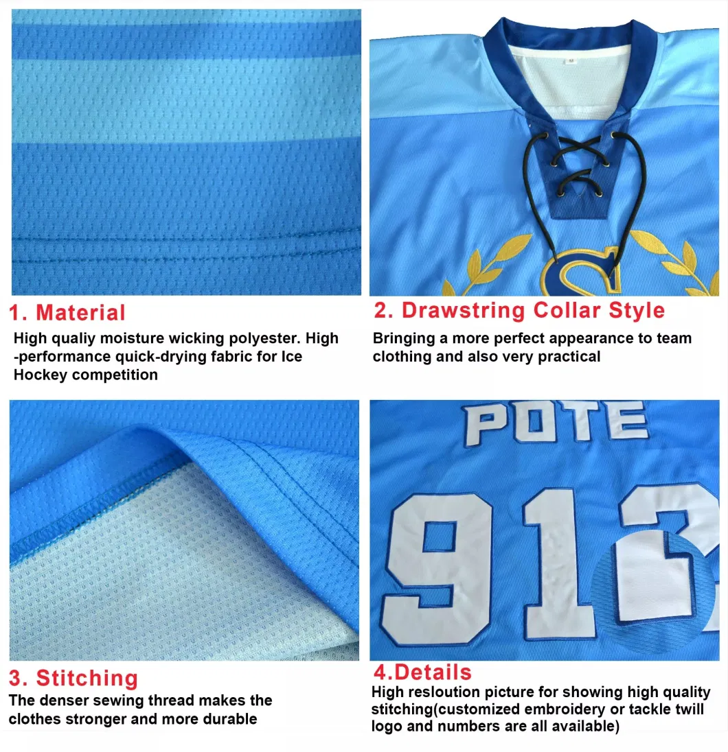 Unique Style Sublimation Ice Hockey Uniforms Sports Wear Customized Sports Ice Hockey Uniform Sets