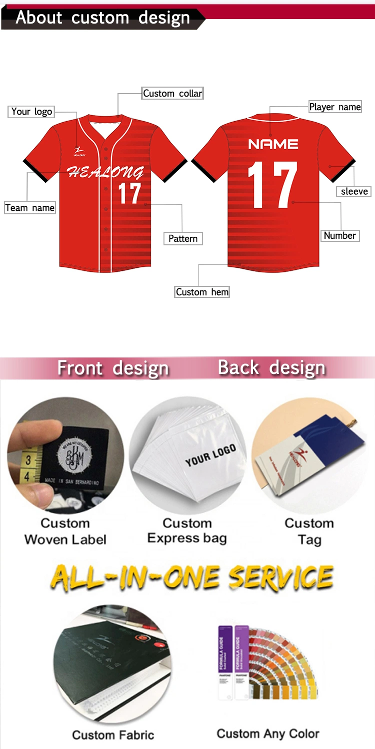 OEM Custom Baseball Jersey Shirt Cotton Sublimation Strip Embroidered Logo Baseball Uniform